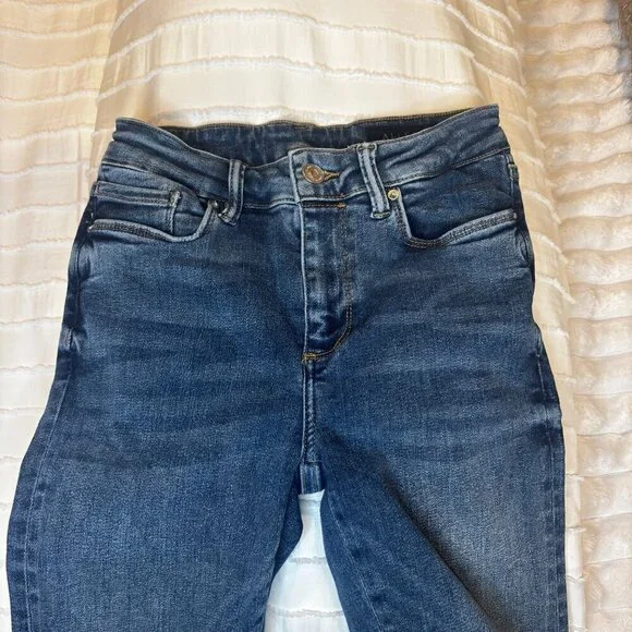 ALLSAINTS Miller Mid-Rise Size Me Skinny Jeans | Hunter Blue | Size Small - Picture 3 of 6